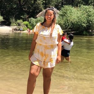 Yellow Tie Dye Romper